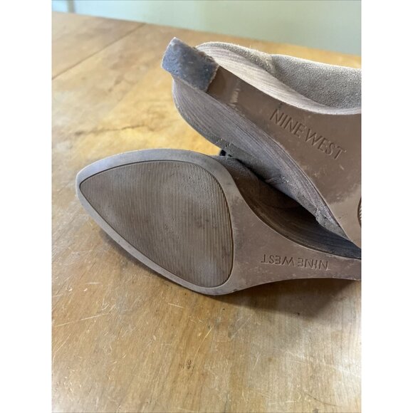 Nine West Retrolook Wedge Suede Tassel Booties 7-7.5 - Picture 10 of 13